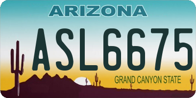 AZ license plate ASL6675