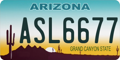 AZ license plate ASL6677