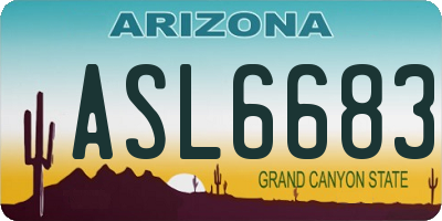 AZ license plate ASL6683