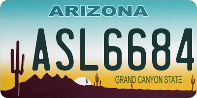 AZ license plate ASL6684