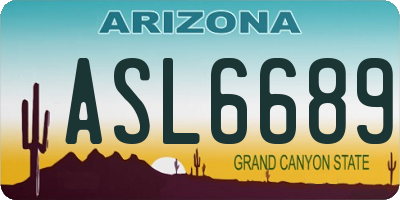 AZ license plate ASL6689