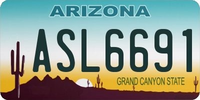 AZ license plate ASL6691