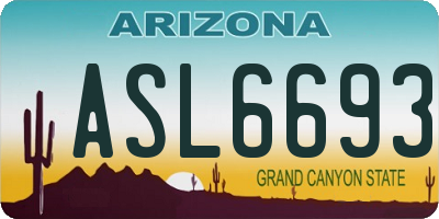 AZ license plate ASL6693