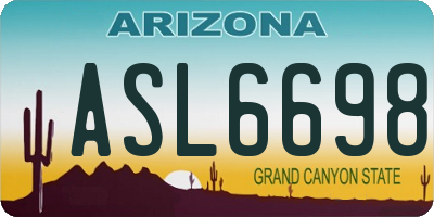 AZ license plate ASL6698