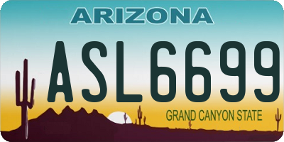 AZ license plate ASL6699