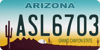 AZ license plate ASL6703