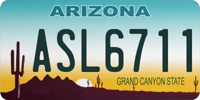 AZ license plate ASL6711