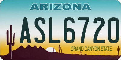 AZ license plate ASL6720