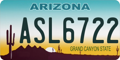 AZ license plate ASL6722