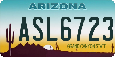 AZ license plate ASL6723