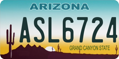 AZ license plate ASL6724