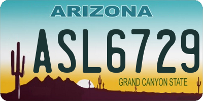 AZ license plate ASL6729