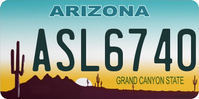 AZ license plate ASL6740