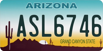 AZ license plate ASL6746