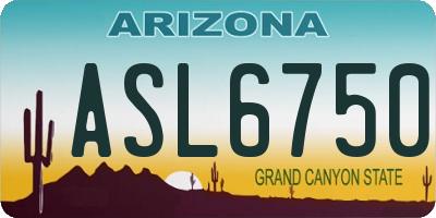 AZ license plate ASL6750