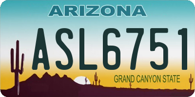 AZ license plate ASL6751