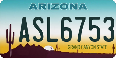 AZ license plate ASL6753