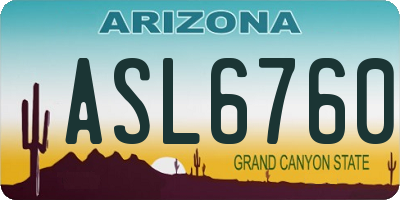 AZ license plate ASL6760