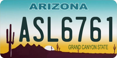 AZ license plate ASL6761