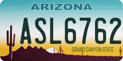 AZ license plate ASL6762