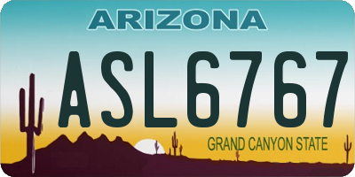AZ license plate ASL6767