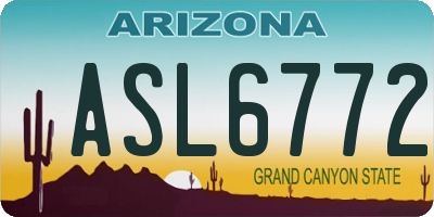 AZ license plate ASL6772
