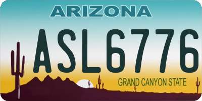 AZ license plate ASL6776