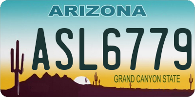 AZ license plate ASL6779