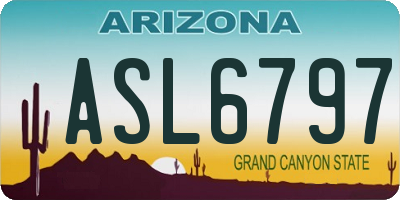AZ license plate ASL6797