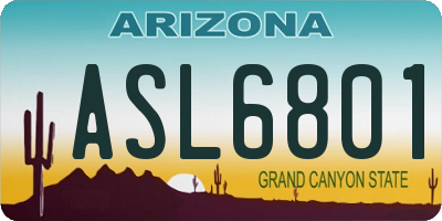 AZ license plate ASL6801