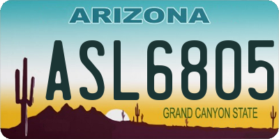 AZ license plate ASL6805
