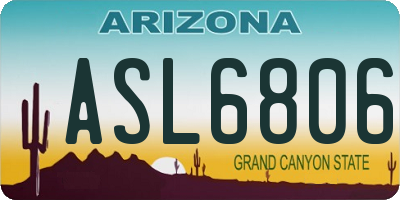AZ license plate ASL6806