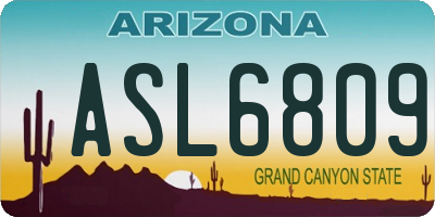 AZ license plate ASL6809
