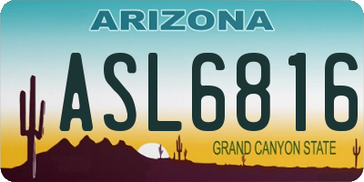 AZ license plate ASL6816