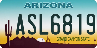 AZ license plate ASL6819