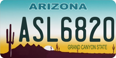 AZ license plate ASL6820