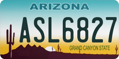 AZ license plate ASL6827