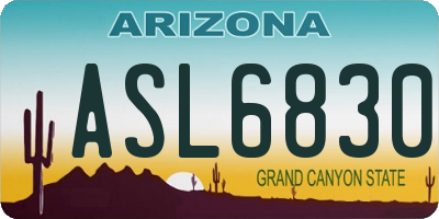 AZ license plate ASL6830