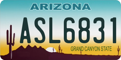 AZ license plate ASL6831