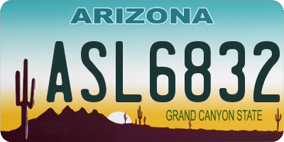 AZ license plate ASL6832