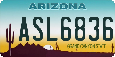 AZ license plate ASL6836