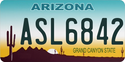 AZ license plate ASL6842