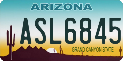 AZ license plate ASL6845