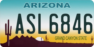 AZ license plate ASL6846