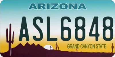AZ license plate ASL6848