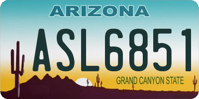 AZ license plate ASL6851
