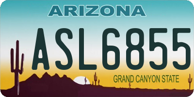 AZ license plate ASL6855