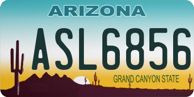 AZ license plate ASL6856