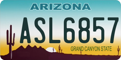 AZ license plate ASL6857