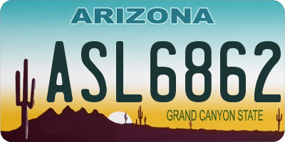 AZ license plate ASL6862
